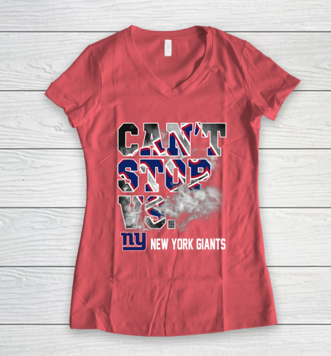 NFL New York Giants Can't Stop Vs Women's V-Neck T-Shirt 4