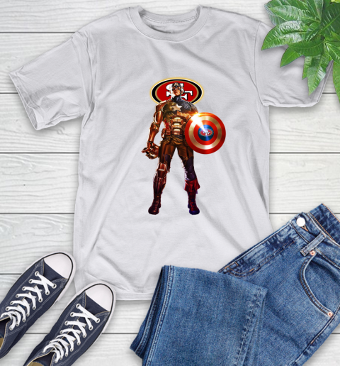 NFL Captain America Marvel Avengers Endgame Football Sports San Francisco 49ers T-Shirt 12
