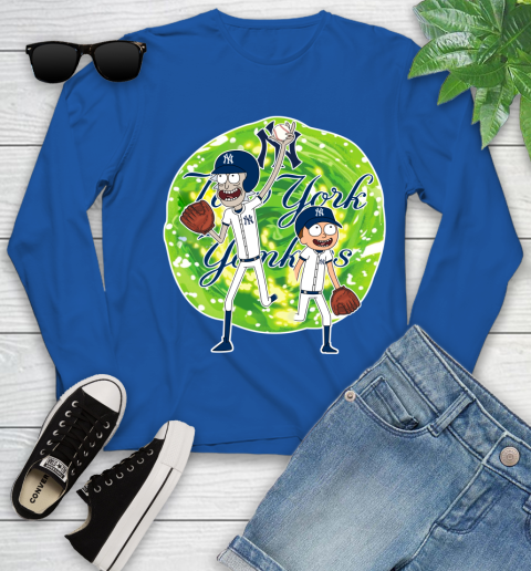 MLB New York Yankees Rick And Morty Baseball Sports Youth Long Sleeve 9