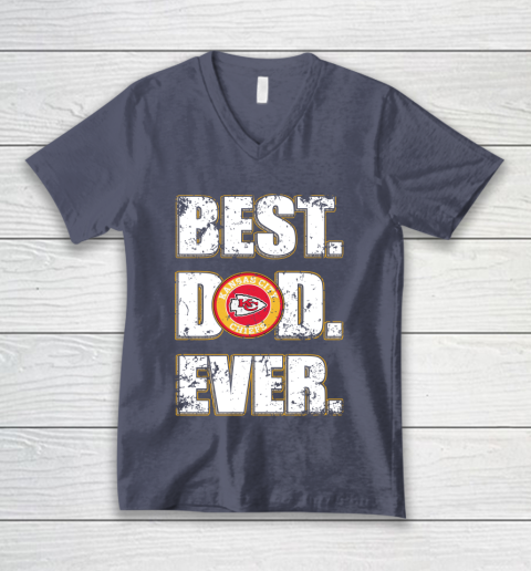 NFL Kansas City Chiefs Football Best Dad Ever Family Shirt V-Neck T-Shirt 7