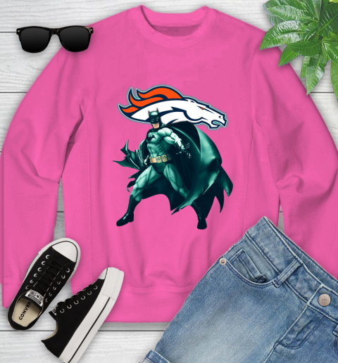 NFL Batman Football Sports Denver Broncos Youth Sweatshirt 7