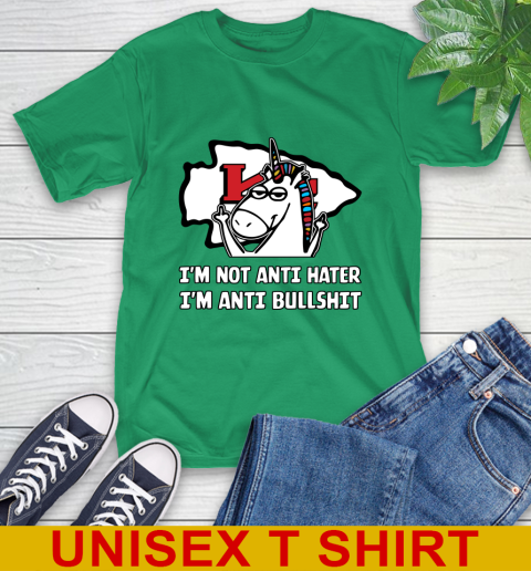 Kansas City Chiefs NFL Football Unicorn I'm Not Anti Hater I'm Anti Bullshit T-Shirt 7