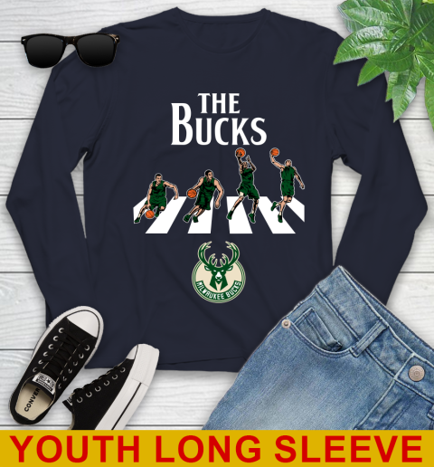 NBA Basketball Milwaukee Bucks The Beatles Rock Band Shirt Youth Long Sleeve 2
