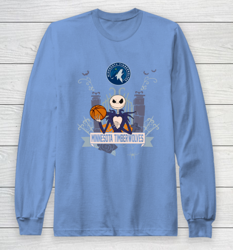 NBA Minnesota Timberwolves Basketball Jack Skellington Halloween Long Sleeve T-Shirt 8
