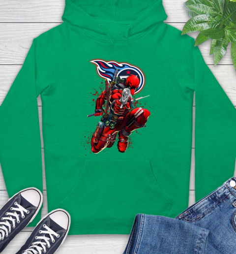NFL Deadpool Marvel Comics Sports Football Tennessee Titans Hoodie 8