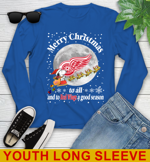 Detroit Red Wings Merry Christmas To All And To Red Wings A Good Season NHL Hockey Sports Youth Long Sleeve 10