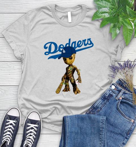 MLB Los Angeles Dodgers Groot Guardians Of The Galaxy Baseball Women's T-Shirt