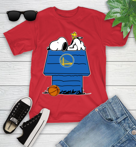 Golden State Warriors NBA Basketball Snoopy Woodstock The Peanuts Movie Youth T-Shirt 10