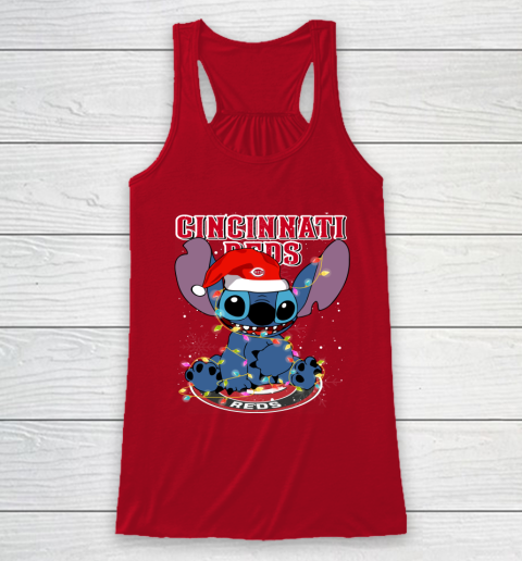 Cincinnati Reds MLB noel stitch Baseball Christmas Racerback Tank 4