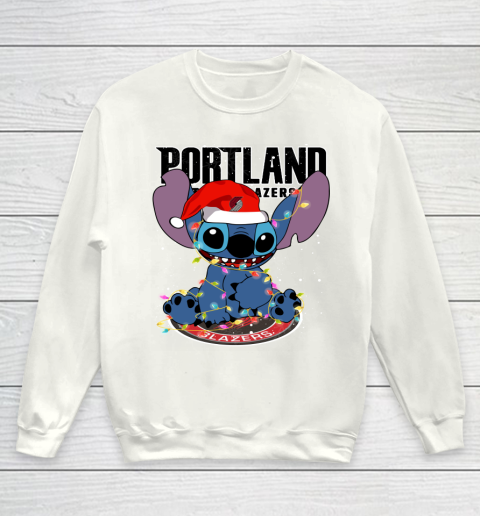 Portland Trail Blazers NBA noel stitch Basketball Christmas Youth Sweatshirt