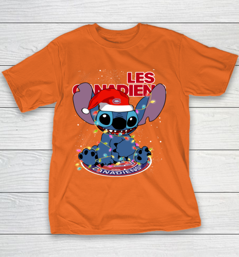 Montreal Canadiens NHL Hockey noel stitch Christmas Youth T-Shirt 3
