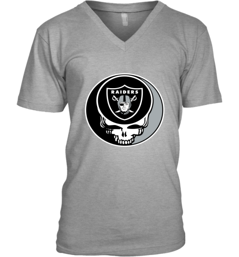 NFL Oakland Raiders Grateful Dead Rock Band Football Sports Ar3utSV77r9 v neck unisex 8 95 151514 front sport grey