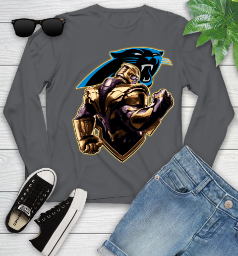 NFL Thanos Avengers Endgame Football Sports Carolina Panthers Youth Long Sleeve 8