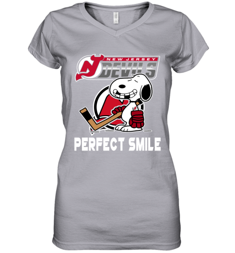 NHL New Jersey Devils Snoopy Perfect Smile The Peanuts Movie Hockey T Shirt  - Nvamerch