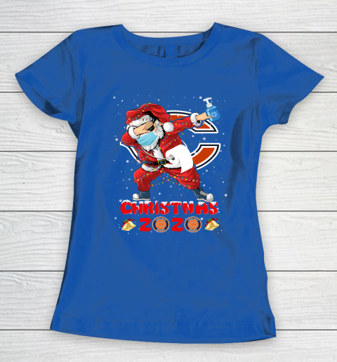 Chicago Bears Funny Santa Claus Dabbing Christmas 2020 NFL Women's T-Shirt 8