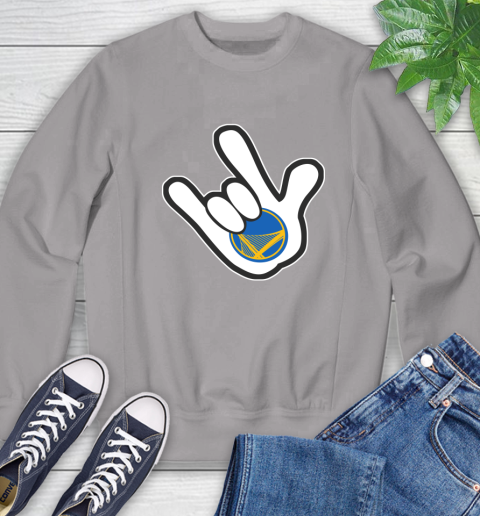 Golden State Warriors NBA Basketball Mickey Rock Hand Disney Sweatshirt 5