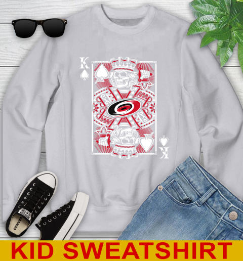 Carolina Hurricanes NHL Hockey The King Of Spades Death Cards Shirt Youth Sweatshirt 3
