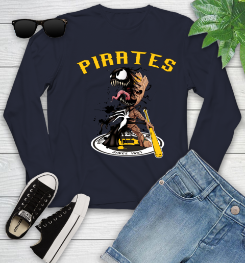 MLB Pittsburgh Pirates Baseball Venom Groot Guardians Of The Galaxy Youth Long Sleeve 3