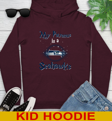 NFL Football Harry Potter My Patronus Is A Seattle Seahawks Youth Hoodie 7