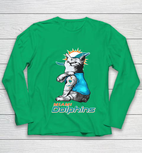 NFL Football My Cat Loves Miami Dolphins Youth Long Sleeve 4