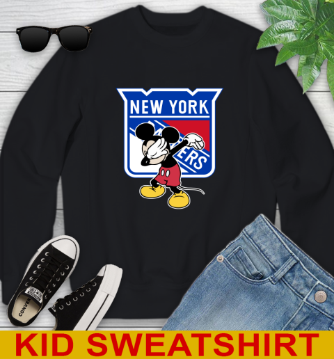 New York Rangers NHL Hockey Dabbing Mickey Disney Sports Youth Sweatshirt 2