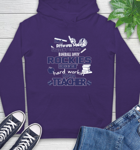 Colorado Rockies MLB I'm A Difference Making Student Caring Baseball Loving Kinda Teacher Hoodie 6 Colorado Rockies MLB I'm A Difference Making Student Caring Baseball Loving Kinda Teacher Hoodie - Image 6