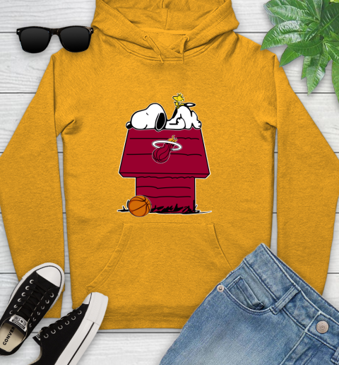 Miami Heat NBA Basketball Snoopy Woodstock The Peanuts Movie Youth Hoodie 3