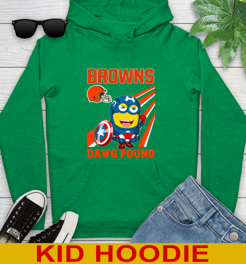 NFL Football Cleveland Browns Captain America Marvel Avengers Minion Shirt Youth Hoodie 8