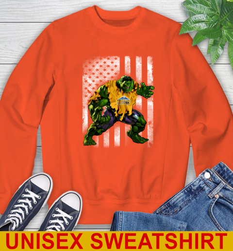 Denver Nuggets Hulk Marvel Avengers NBA Basketball American Flag Sweatshirt 3