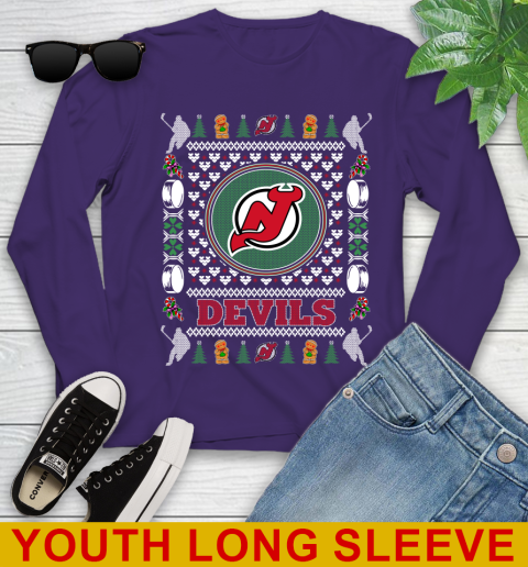 New Jersey Devils Merry Christmas NHL Hockey Loyal Fan Youth Long Sleeve 4