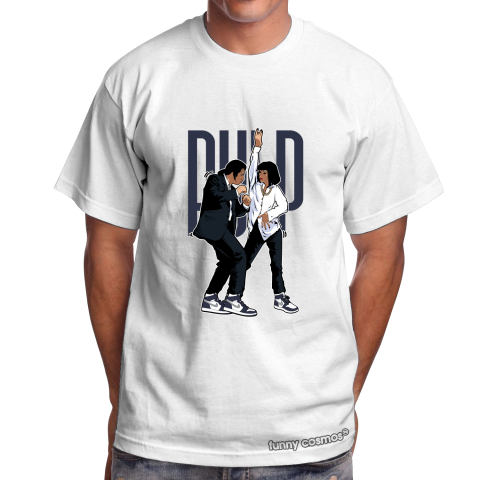 Air Jordan 1 Midnight Navy Matching Sneaker Tshirt Pulp Fiction Dance Navy and White Jordan Tshirt