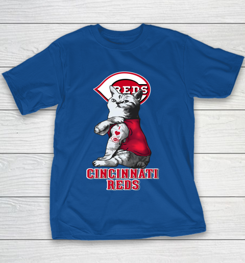 MLB Baseball My Cat Loves Cincinnati Reds Youth T-Shirt 6
