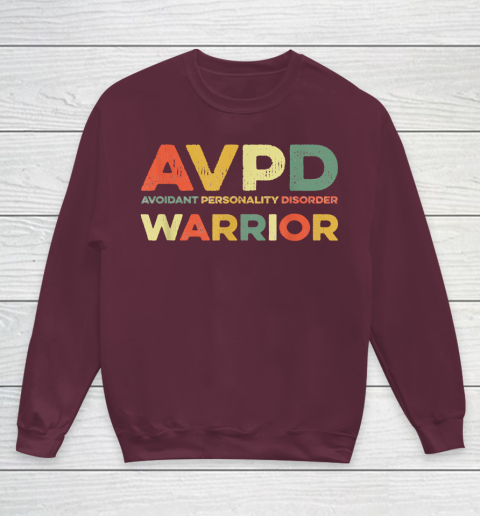 Autism Awareness Avoidant Personality Disorder Warrior AVPD Awareness Social Youth Sweatshirt - Image 5