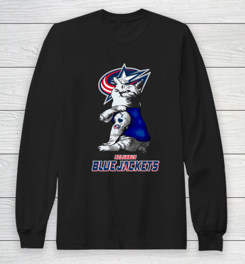 NHL My Cat Loves Columbus Blue Jackets Hockey Long Sleeve T-Shirt