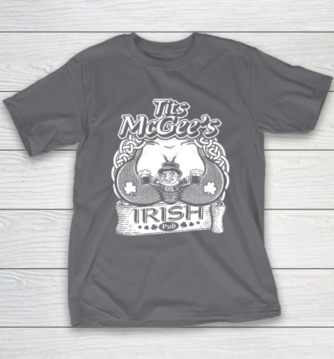 Tits McGee'ss Irish Pub Funny St. Patrick's Day Shamrocks Youth T-Shirt 5