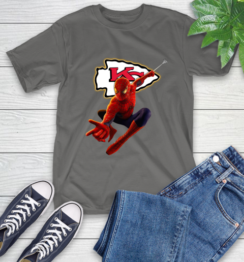 NFL Spider Man Avengers Endgame Football Kansas City Chiefs T-Shirt 9