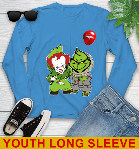 Denver Broncos Baby Pennywise Grinch Christmas NFL Football Youth Long Sleeve 8