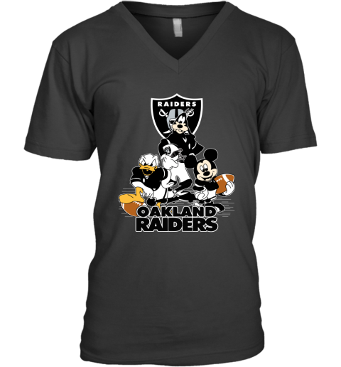 NFL Oakland Raiders Mickey Mouse Donald Duck Goofy Football Shirt Youth T- Shirt