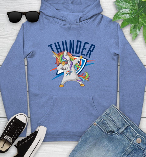 Oklahoma City Thunder NBA Basketball Funny Unicorn Dabbing Sports Youth Hoodie 12