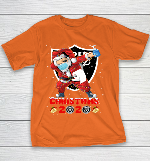Oakland Raiders Funny Santa Claus Dabbing Christmas 2020 NFL Youth T-Shirt 4