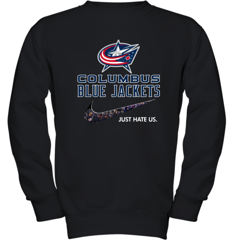 NHL Team Columbus Blue Jackets x Nike Just Hate Us Hockey Youth Sweatshirt