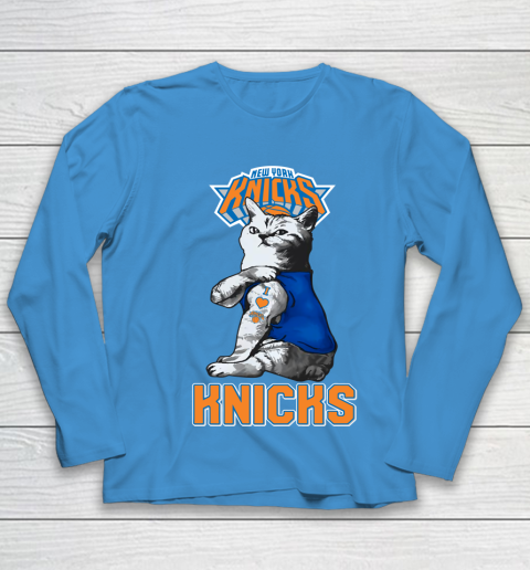 NBA Basketball My Cat Loves New York Knicks Youth Long Sleeve 5