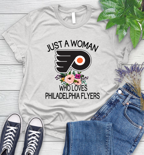 NHL Just A Woman Who Loves Philadelphia Flyers Hockey Sports Women's T-Shirt