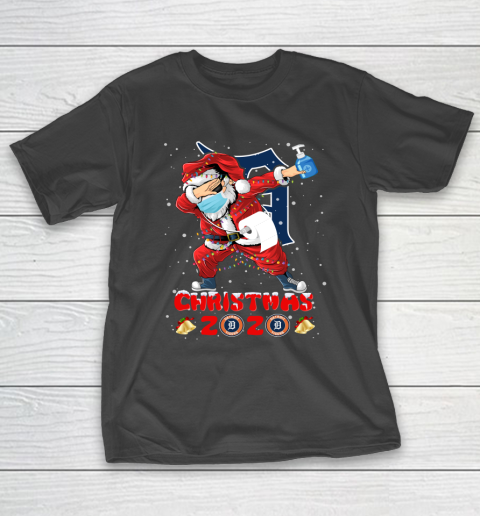Detroit Tigers Funny Santa Claus Dabbing Christmas 2020 MLB T-Shirt
