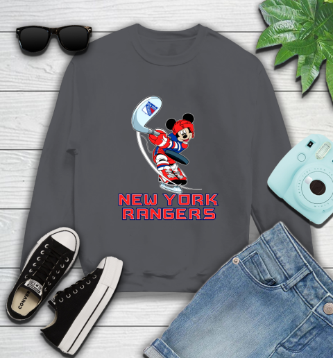 NHL Hockey New York Rangers Cheerful Mickey Mouse Shirt Sweatshirt 7 NHL Hockey New York Rangers Cheerful Mickey Mouse Shirt Sweatshirt - Image 7