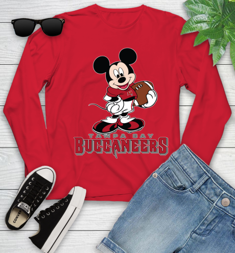 NFL Football Tampa Bay Buccaneers Cheerful Mickey Mouse Shirt Youth Long Sleeve 11