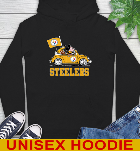NFL Football Pittsburgh Steelers Pluto Mickey Driving Disney Shirt Hoodie 2