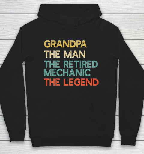 Grandpa Funny Gift Apparel  Mens Grandpa The Man The Retired Mechanic Hoodie
