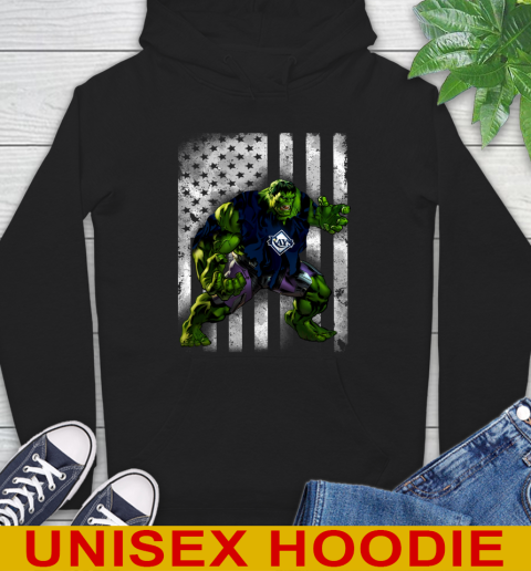 Tampa Bay Rays Hulk Marvel Avengers MLB Baseball American Flag Hoodie