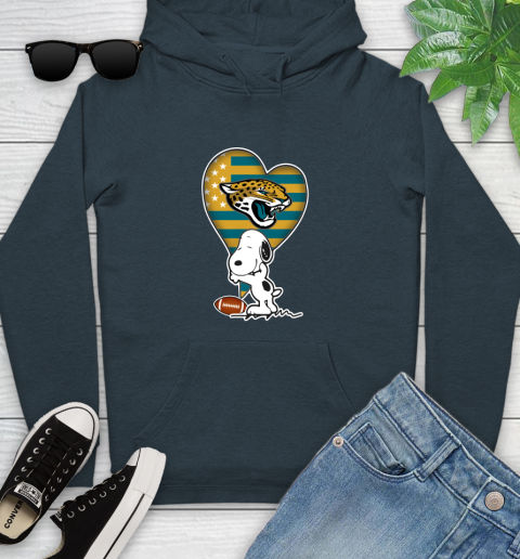 Jacksonville Jaguars NFL Football The Peanuts Movie Adorable Snoopy Youth Hoodie 8